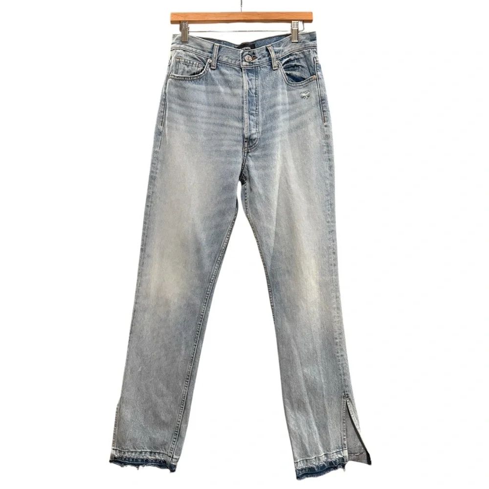 EB Denim Unraveled Two Newport frayed high-rise straight-leg jeans women’s 28 - Picture 8 of 13